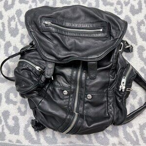 Like New Authentic ALEXANDER WANG Black Marti Leather Backpack Silver Hardware